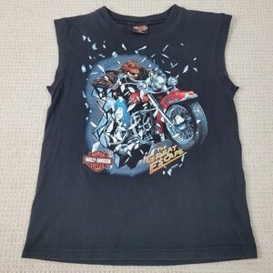 VTG Harley Davidson Shirt Mens Medium Black 1988 The Great Escape USA‎ Made